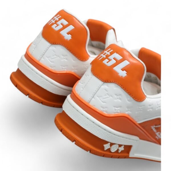 LV Trainer Sneaker White/Orange - Image 6