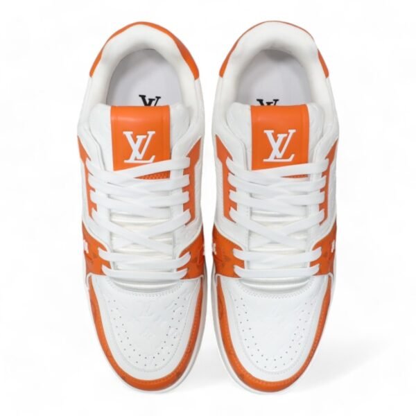 LV Trainer Sneaker White/Orange - Image 7