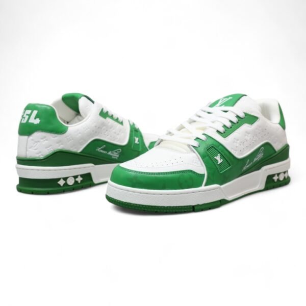 LV Trainer Sneaker White/Green - Image 2