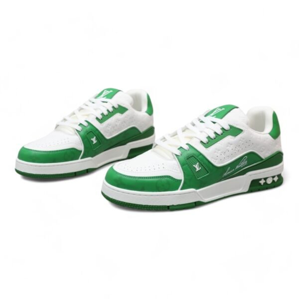 LV Trainer Sneaker White/Green - Image 4