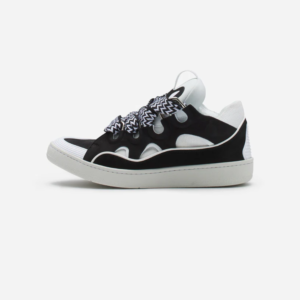 Leather Curb Sneakers Black/White