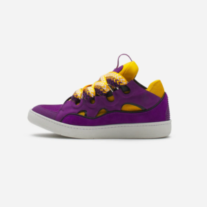 Leather Curb Sneakers Purple/Yellow