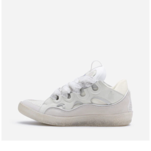 Leather Curb Sneakers White