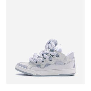 Curb Sneakers In Leather With Snake Laces White