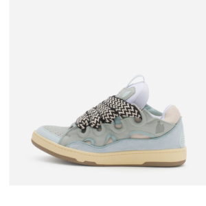 Leather Curb Sneakers Pale Blue