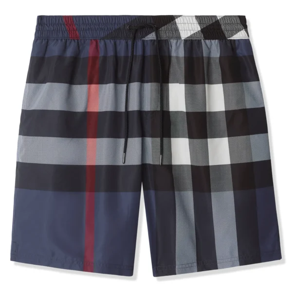 Burberry Check Carbon Blue Swim Shorts